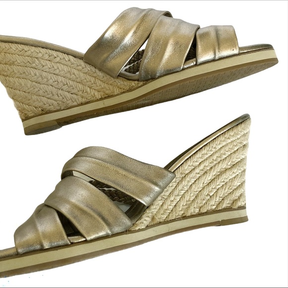 ANTONIO MELANI Gold Espadrille Wedge - Picture 2 of 13